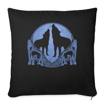 Wolf Odins Odhin Wölfe Valhalla - Sofakissen mit Füllung 45 x 45 cm - Schwarz - Vorne