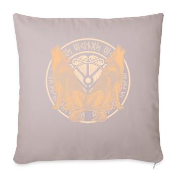 Wolf Odins Wikinger Schild Wölfe Odhin - Sofakissen mit Füllung 45 x 45 cm - helles Taupe - Vorne