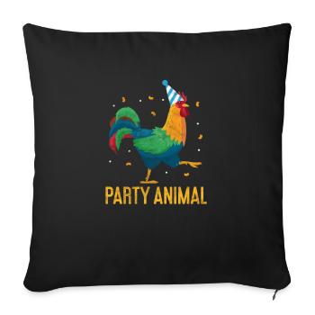 Chicken - Sofa pillow with filling 45cm x 45cm - black - Front