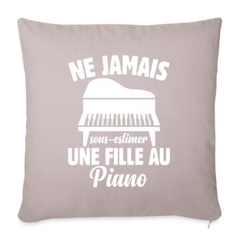 Fille Au Piano Instrument De Musique Idée Cadeau - Coussin et housse de 45 x 45 cm - taupe clair - Devant