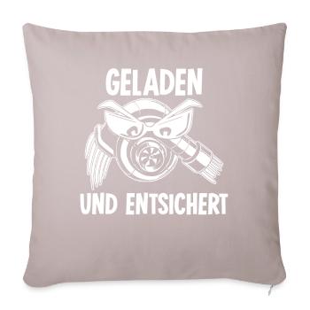 Hubraum Tuner Turbolader Tuning - Sofakissen mit Füllung 45 x 45 cm - helles Taupe - Vorne