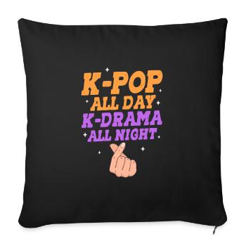 k pop - Sofa pillow with filling 45cm x 45cm - black - Front
