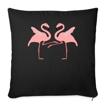Boogie Woogie Flamingos Tanzen Swing - Sofakissen mit Füllung 45 x 45 cm - Schwarz - Vorne