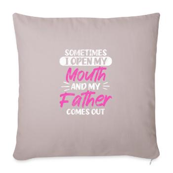 Father - Sofa pillow with filling 45cm x 45cm - light taupe - Front