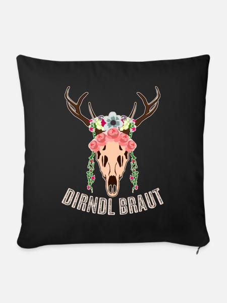 Dirndl Braut - Sofakissen mit Füllung 45 x 45 cm - Schwarz