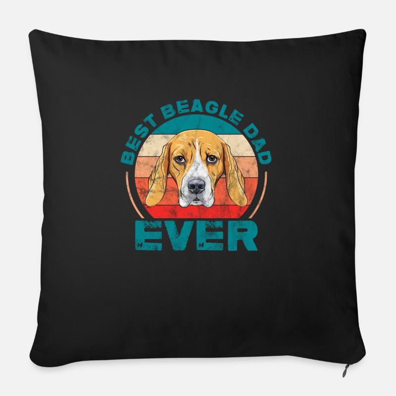 Beagle Vater - Sofakissen mit Füllung 45 x 45 cm - Schwarz