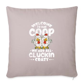 Chicken - Sofa pillow with filling 45cm x 45cm - light taupe - Front