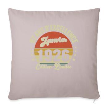 97 Ans Janvier 1926 Anniversaire Vintage Cadeau - Coussin et housse de 45 x 45 cm - taupe clair - Devant
