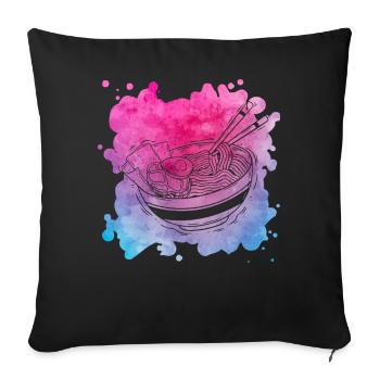 Ramen - Sofa pillow with filling 45cm x 45cm - black - Front