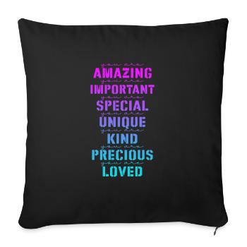 Motivation - Coussin et housse de 45 x 45 cm - noir - Devant