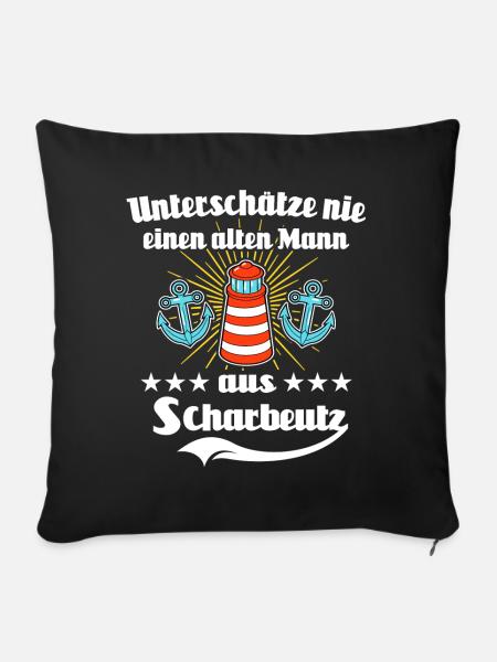 Scharbeutz Sprüche Scharbeutzer Ostsee - Sofakissen mit Füllung 45 x 45 cm - Schwarz