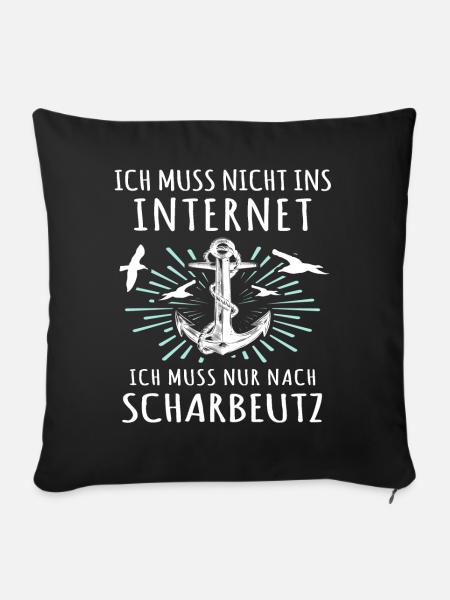 Scharbeutz Ostsee Scharbeutzer - Sofakissen mit Füllung 45 x 45 cm - Schwarz