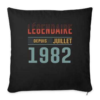 Légendaire Depuis Juillet 1982 Anniversaire Cadeau - Coussin et housse de 45 x 45 cm - noir - Devant