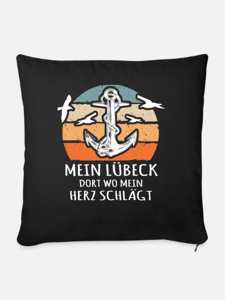 Lübeck Luebeck - Sofakissen mit Füllung 45 x 45 cm - Schwarz