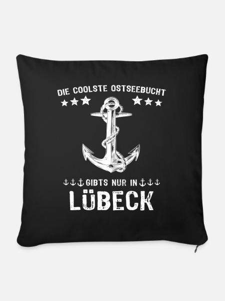 Lübeck Luebeck - Sofakissen mit Füllung 45 x 45 cm - Schwarz