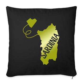 Sardegna Sardinia Heart Sardinia - Sofa pillow with filling 45cm x 45cm - black - Front