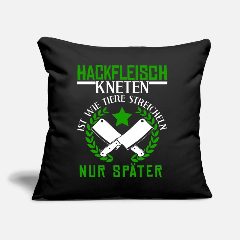 Metzger Fleischer Hackfleisch kneten Sofakissen mit Füllung 45 x 45 cm