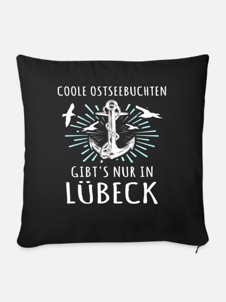 Lübeck Hansestadt Luebeck - Sofakissen mit Füllung 45 x 45 cm - Schwarz
