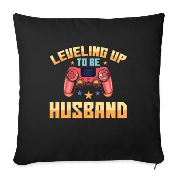 Ascend to husband for bride and - Sofa pillow with filling 45cm x 45cm - black - Front