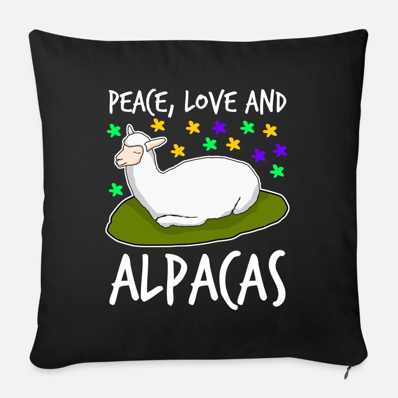 Alpaga Alpagas - Coussin et housse de 45 x 45 cm - noir