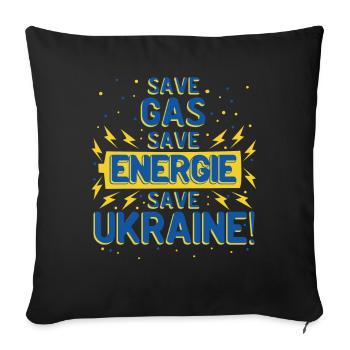 Sauver le drapeau ukrainien de l’Ukraine - Coussin et housse de 45 x 45 cm - noir - Devant