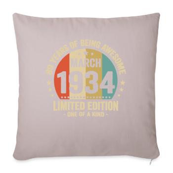 Anniversaire Vintage Idée Cadeau Mars 89 - Coussin et housse de 45 x 45 cm - taupe clair - Devant