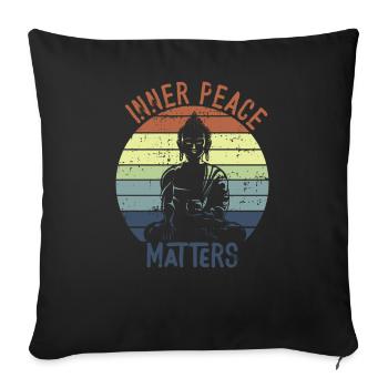 Inner Peace Matters - Sofa pillow with filling 45cm x 45cm - black - Front