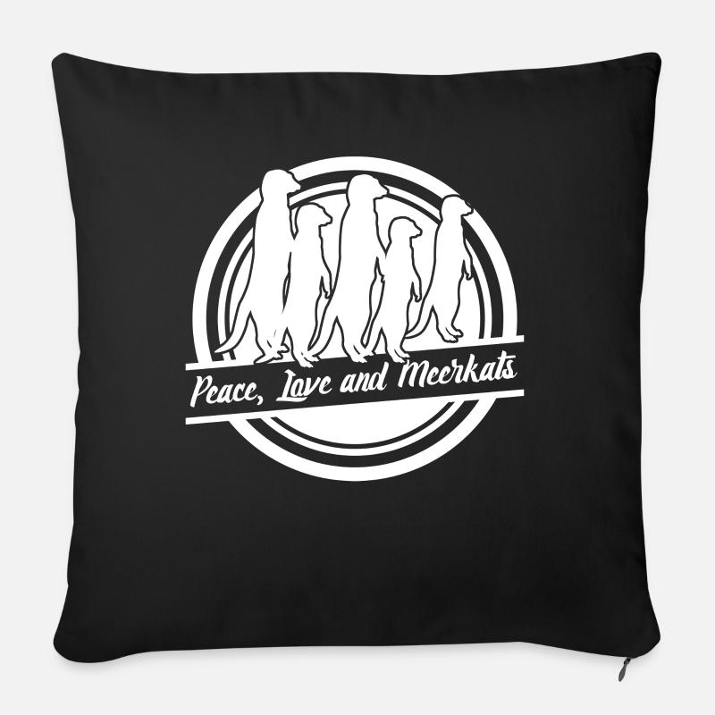 Suricates - Coussin et housse de 45 x 45 cm - noir