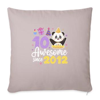 Panda 10th Birthday - Sofa pillow with filling 45cm x 45cm - light taupe - Front