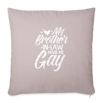 Brother - Sofa pillow with filling 45cm x 45cm - light taupe - Front