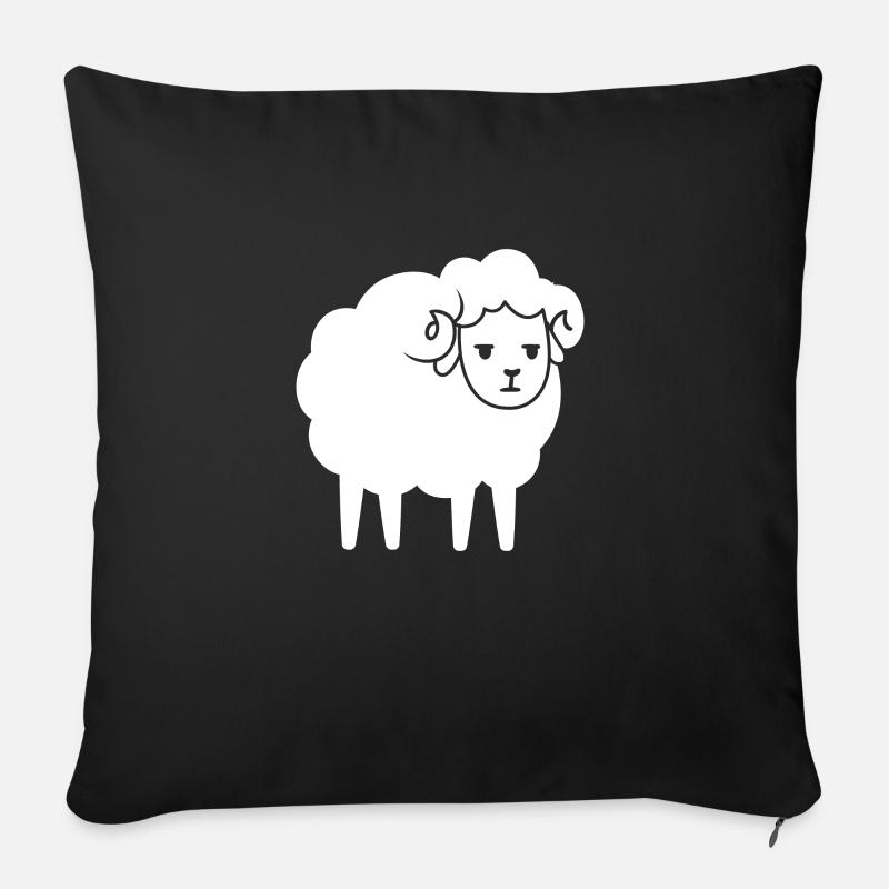 Schaf - Sofakissen mit Füllung 45 x 45 cm - Schwarz