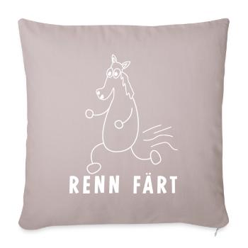 Pferd Färt Rennpferd Reiterin Reitsport - Sofakissen mit Füllung 45 x 45 cm - helles Taupe - Vorne