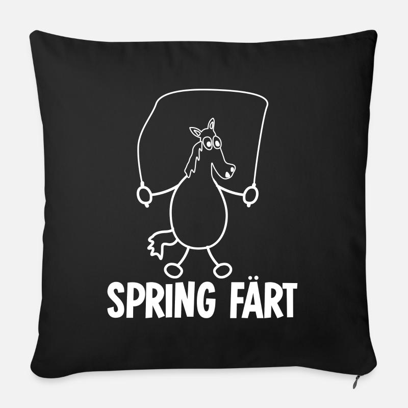 Pferd Färt Reiten Springpferd Reitsport - Sofakissen mit Füllung 45 x 45 cm - Schwarz