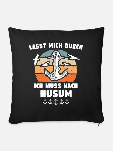 Husum Souvenir Husumer - Sofakissen mit Füllung 45 x 45 cm - Schwarz