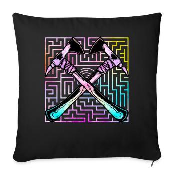 Axe throwing - Sofa pillow with filling 45cm x 45cm - black - Front
