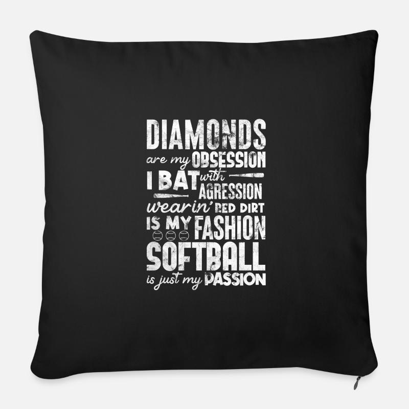 Softball - Sofakissen mit Füllung 45 x 45 cm - Schwarz