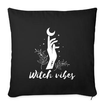 Witch vibes hand of witch moon and stars - Sofa pillow with filling 45cm x 45cm - black - Front