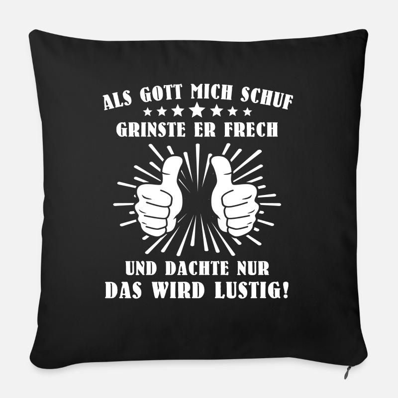 Gott Schuf Grinste - Sofakissen mit Füllung 45 x 45 cm - Schwarz