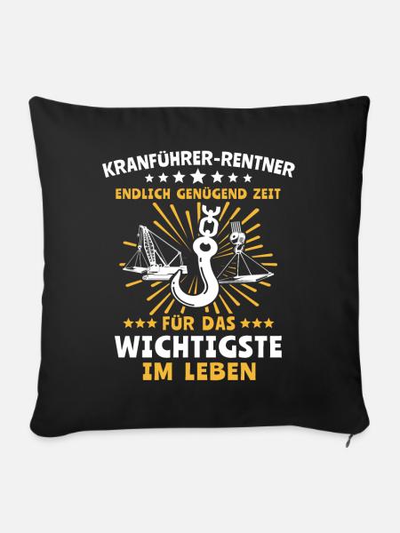 Kranführer Kran Kranfahrer - Sofakissen mit Füllung 45 x 45 cm - Schwarz