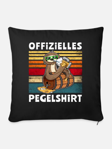 Bier Faultier Trinksprüche - Sofakissen mit Füllung 45 x 45 cm - Schwarz