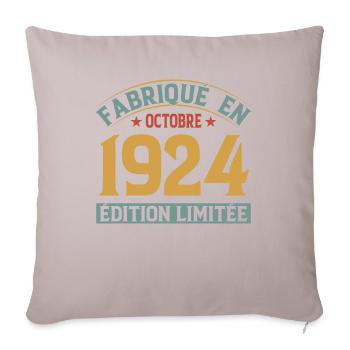 Fabriqué En Octobre 1924 Édition Limitée - Coussin et housse de 45 x 45 cm - taupe clair - Devant