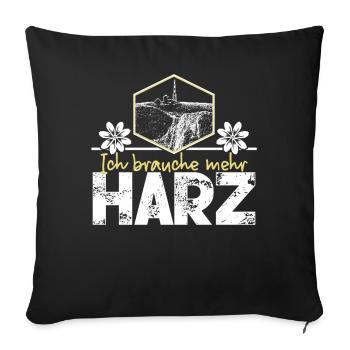 Harz Urlaub Harzer Brocken - Sofakissen mit Füllung 45 x 45 cm - Schwarz - Vorne