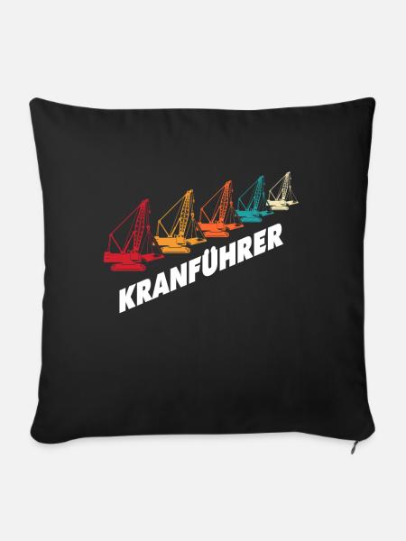 Kranführer Kran Kranfahrer - Sofakissen mit Füllung 45 x 45 cm - Schwarz