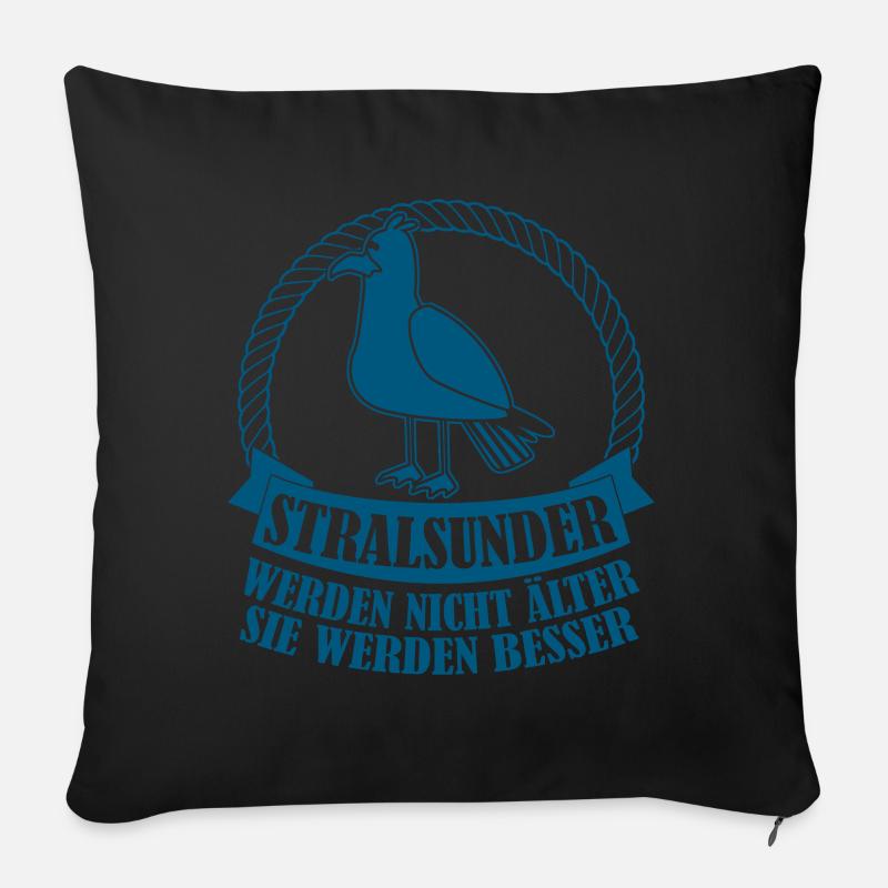 Stralsund Spruch Stralsunder - Sofakissen mit Füllung 45 x 45 cm - Schwarz