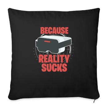 VR Virtual Reality - Sofa pillow with filling 45cm x 45cm - black - Front