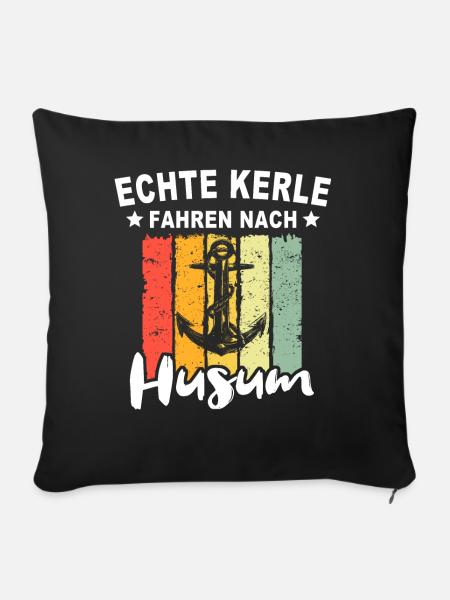 Husum Männer Husumer Mann - Sofakissen mit Füllung 45 x 45 cm - Schwarz