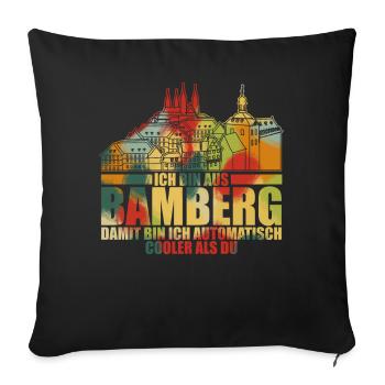 Bamberg Ville de Bamberg - Coussin et housse de 45 x 45 cm - noir - Devant