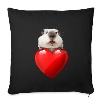 Un cœur pour les cobayes californiens - Coussin et housse de 45 x 45 cm - noir - Devant