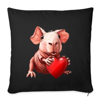 Guinea Pig Skinny Pig Hearts - Sofa pillow with filling 45cm x 45cm - black - Front