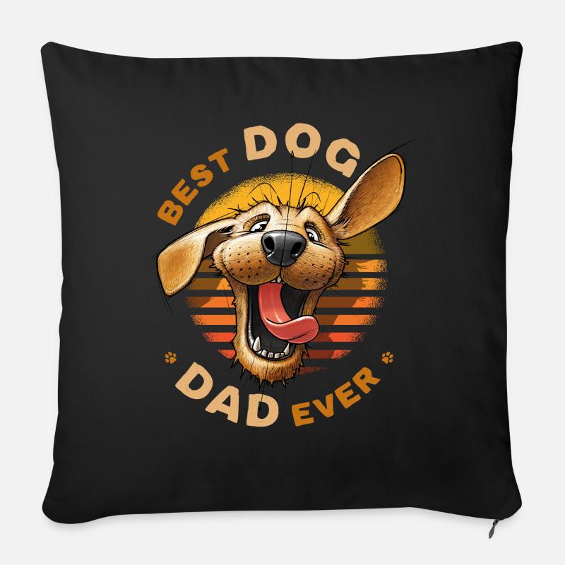 Best Dog Dad Ever Golden Retriever Herrchen Vater - Sofakissen mit Füllung 45 x 45 cm - Schwarz